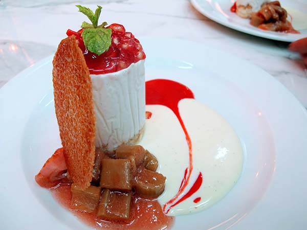 Rhubarb iced parfait - Dessert from Dine Gozo